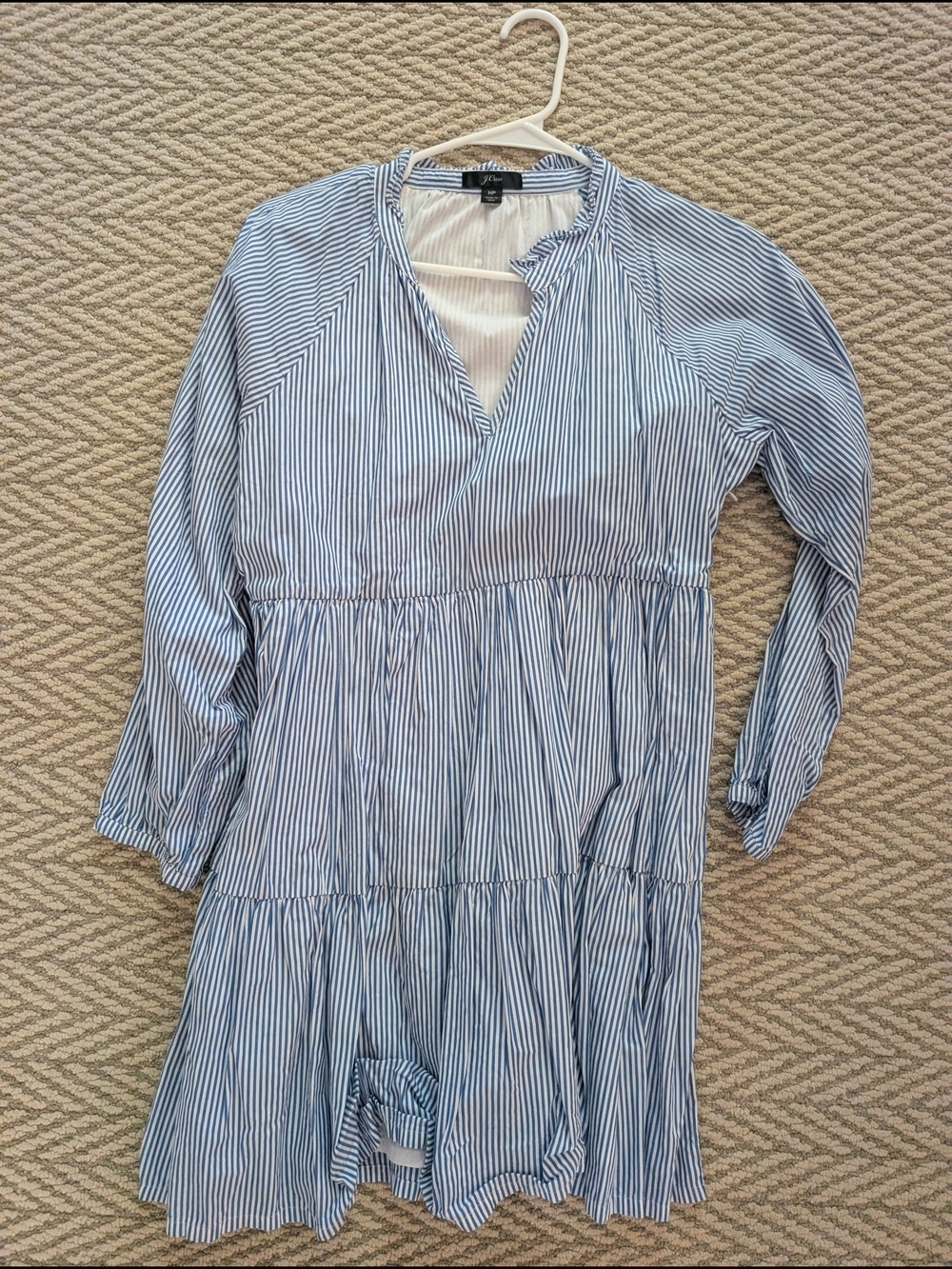 Jcrew Blue Stripe Tiered Women's Dress Size M